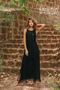 Chintamani Alchemistry Rope Collar Dress / Black^ Maxi Dress