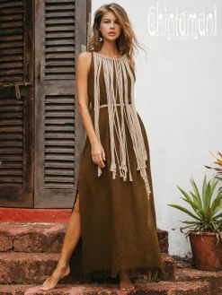 Chintamani Alchemistry Rope Collar Dress / Brown^ Maxi Dress