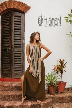 Chintamani Alchemistry Rope Collar Dress / Brown^ Maxi Dress