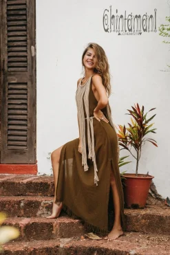 Chintamani Alchemistry Rope Collar Dress / Brown^ Maxi Dress