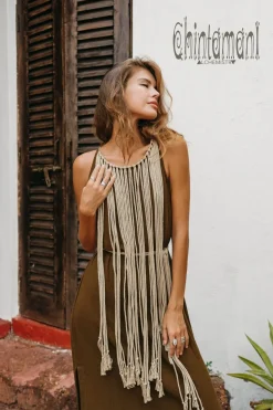 Chintamani Alchemistry Rope Collar Dress / Brown^ Maxi Dress