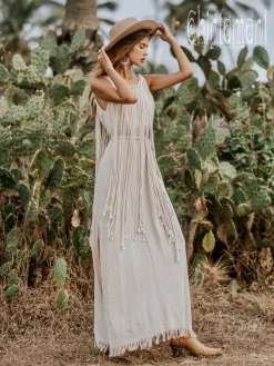 Chintamani Alchemistry Rope Collar Dress / Off White^ Maxi Dress