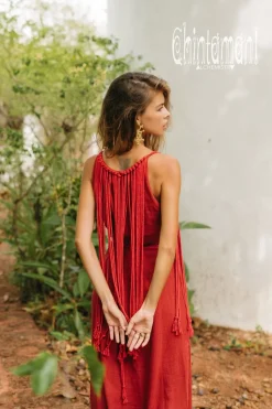 Chintamani Alchemistry Rope Collar Dress / Red Ochre^ Maxi Dress