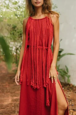 Chintamani Alchemistry Rope Collar Dress / Red Ochre^ Maxi Dress