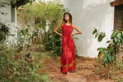 Chintamani Alchemistry Rope Collar Dress / Red Ochre^ Maxi Dress