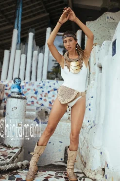 Chintamani Alchemistry Shipibo Waist Bag / Beige^ Canvas Hip Bags