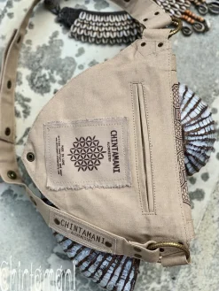 Chintamani Alchemistry Shipibo Waist Bag / Beige^ Canvas Hip Bags
