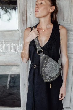 Chintamani Alchemistry Shipibo Waist Bag / Dark Grey^ Canvas Hip Bags