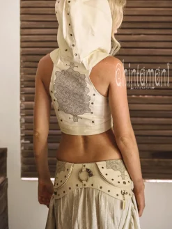 Chintamani Alchemistry Shipibo Waist Belt Bag / Off White^ Canvas Hip Bags