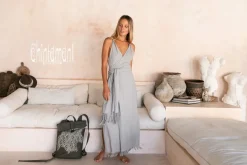 Chintamani Alchemistry Sleeveless Raw Wrap Dress / Gray^ Wrap Dress