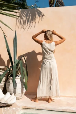 Chintamani Alchemistry Sleeveless Raw Wrap Dress / Off White^ Wrap Dress