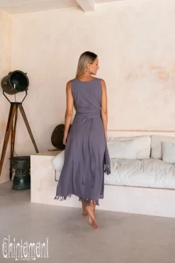Chintamani Alchemistry Sleeveless Raw Wrap Dress / Purple^ Wrap Dress
