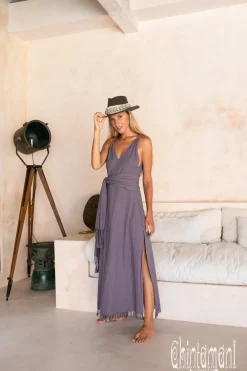 Chintamani Alchemistry Sleeveless Raw Wrap Dress / Purple^ Wrap Dress