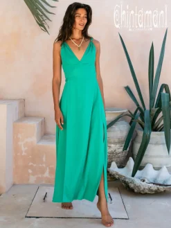 Chintamani Alchemistry Sleeveless Wrap Dress / Green^ Wrap Dress