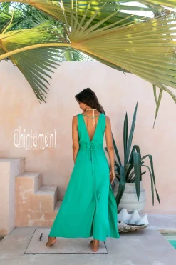 Chintamani Alchemistry Sleeveless Wrap Dress / Green^ Wrap Dress