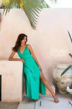 Chintamani Alchemistry Sleeveless Wrap Dress / Green^ Wrap Dress