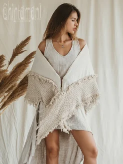 Chintamani Alchemistry Triangle Cotton Scarf / Off White^ Shawls & Scarfs