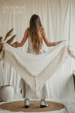 Chintamani Alchemistry Triangle Cotton Scarf / Off White^ Shawls & Scarfs