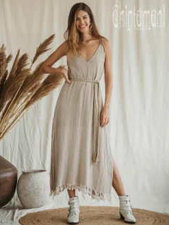 Chintamani Alchemistry V-neck Maxi Dress / Beige^ Maxi Dress