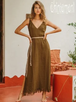 Chintamani Alchemistry V-neck Maxi Dress / Brown^ Maxi Dress