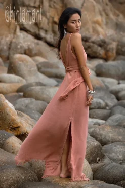 Chintamani Alchemistry V-neck Maxi Dress / Coral Rose^ Maxi Dress