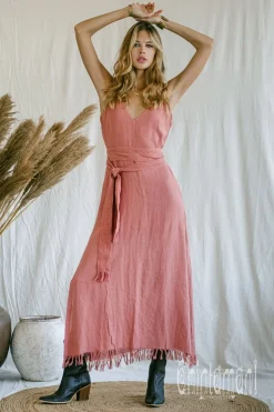 Chintamani Alchemistry V-neck Maxi Dress / Coral Rose^ Maxi Dress