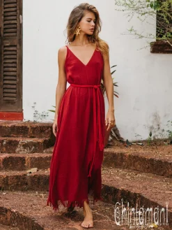 Chintamani Alchemistry V-neck Maxi Dress / Red Ochre^ Maxi Dress