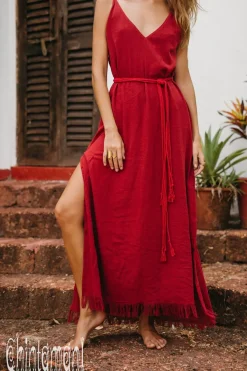 Chintamani Alchemistry V-neck Maxi Dress / Red Ochre^ Maxi Dress