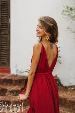 Chintamani Alchemistry V-neck Maxi Dress / Red Ochre^ Maxi Dress