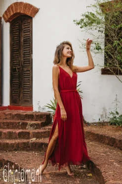 Chintamani Alchemistry V-neck Maxi Dress / Red Ochre^ Maxi Dress