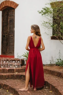 Chintamani Alchemistry V-neck Maxi Dress / Red Ochre^ Maxi Dress