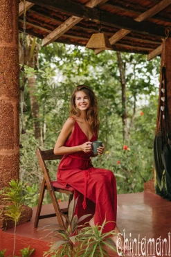 Chintamani Alchemistry V-neck Maxi Dress / Red Ochre^ Maxi Dress