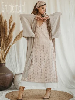 Chintamani Alchemistry Wide Sleeve Kimono/ Beige^ Kimono & Cover Up