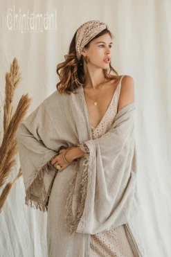 Chintamani Alchemistry Wide Sleeve Kimono/ Beige^ Kimono & Cover Up