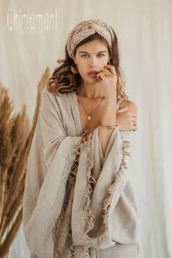 Chintamani Alchemistry Wide Sleeve Kimono/ Beige^ Kimono & Cover Up