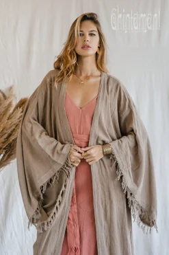 Chintamani Alchemistry Wide Sleeve Kimono / Coffee^ Kimono & Cover Up