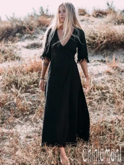 Chintamani Alchemistry Wrap Boho Dress / Black^ Wrap Dress