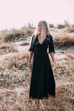 Chintamani Alchemistry Wrap Boho Dress / Black^ Wrap Dress