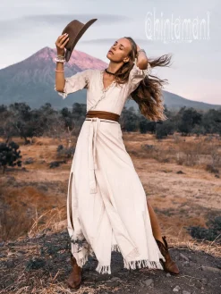Chintamani Alchemistry Wrap Boho Dress / Off White^ Wrap Dress